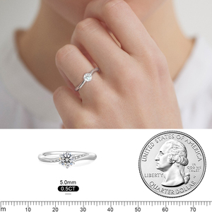 Anillos de Boda de Lujo con Incrustaciones de Diamantes, Plata de Ley S925, Anillo de Compromiso con Tres Piedras de Diamante Cultivado en Laboratorio y Moissanita para Mujer - Product Image 3