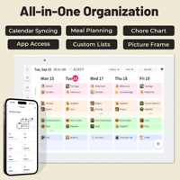 Calendario Digital Inteligente con Pantalla Táctil Wifi de 10.1 Pulgadas, Calendario Digital Full HD con Pantalla Táctil, Tabla de Tareas, Calendario Digital para Montar en la Pared para Horarios Familiares