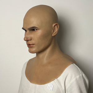 <span class=keywords><strong>Masque</strong></span> de tête entière en silicone pour homme jeune, personnalisé, pour cosplay, farces, accessoires de costume de fête - Product Image 3