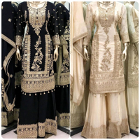 Robe de soirée longue droite en satin floral personnalisé, faite à la main, style indien pakistanais, pour mariages et fêtes