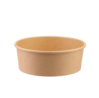 Bol à salade en papier kraft jetable biodégradable et écologique avec couvercle en PET bol à emporter pour sushi emballage alimentaire en forme de boîte
