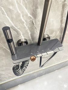 Moderno scaldabagno termostatico a parete in ottone 1/1 lucido Set doccia bagno cromato morbido - Product Image 5