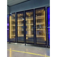 Commercial En Acier Inoxydable Porte Boisson Refroidisseur Congélateur Vitrine Hôtel Utilisation Réfrigérateur Boisson Vitrine Air Refroidissement Refroidisseur