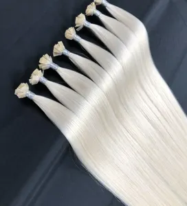 2024 Factory Wholesale 100% Human Hair Extensions Healthy Cuticle Aligned Hair Flat Tip Hair Extension