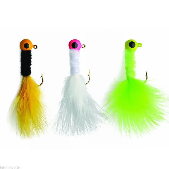 20pcs/box Fishing Hard Lure Accessories Lead Head Hook Fly Fishing Lures  With Feathers Lead Head Crappie Jig Lure Hard Bait - Buy Hard Fishing