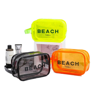 Vente en gros de trousse de maquillage transparente étanche pour femmes avec logo personnalisé trousse de toilette de voyage trousse cosmétique à fermeture éclair - Product Image 1