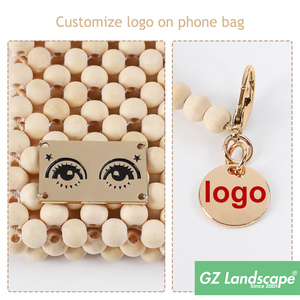Sac à main de styliste en bois avec perles pour femme, <span class=keywords><strong>pochette</strong></span> écologique pour téléphone portable, sacoche pour <span class=keywords><strong>smartphone</strong></span>, mini sac à <span class=keywords><strong>bandoulière</strong></span> - Product Image 5
