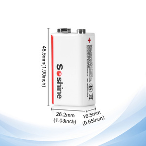 9 V şarj edilebilir piller 9 Volt lityum iyon 680mAh Li-ion piller-2 sayısı (1 paket) - Product Image 2