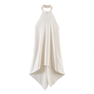 ZATRHMBM Nouveautés Printemps/Été 2026 : Gilet élégant uni à col licou – Un haut féminin rétro, sexy et <span class=keywords><strong>chic</strong></span> - Product Image 1