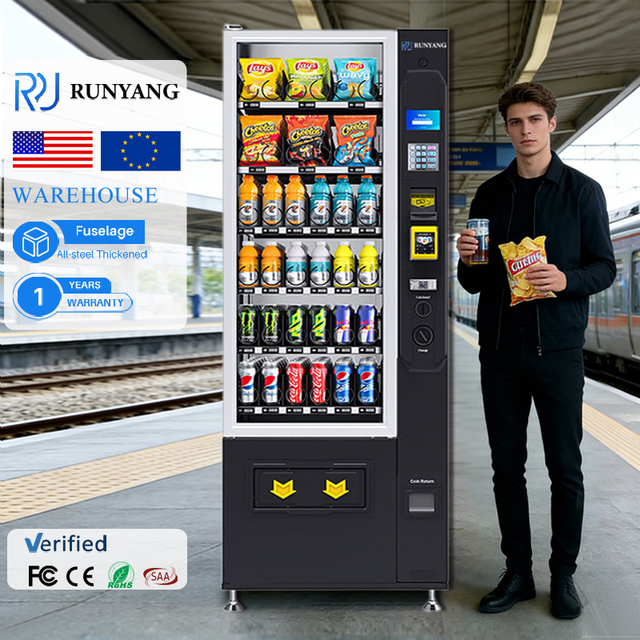 RUNYANG Custom Smart Automatic Vending Machine with Card Reader Combo Snacks Vending Machine for Foods and Drinks