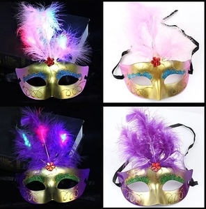 Wholesale Luminous <strong>Mask</strong> Feather Led Light Up Glitter Eye <strong>Mask</strong> For Dance Party Props Cosplay <strong>Mask</strong> - Product Image 3