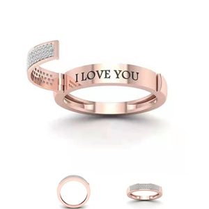 Anello di Cristallo Personalizzato con Messaggio Nascosto Ti Amo, Anello di Promessa alla Moda - Product Image 1