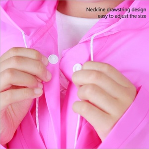 معطف واق من المطر رمادي اللون أكثر سمكًا وقابل لإعادة الاستخدام، سترة بونشو للأطفال من الأولاد والبنات - Product Image 4