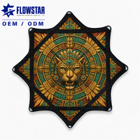 Bandana carrée légère en coton réactif aux UV Flow Star Custom, 62x62cm, pour événements de camping et fêtes