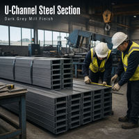 Profil en U en acier gris foncé finition usine pour structure de support