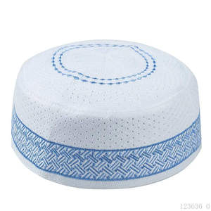 Gorro de Oración Musulmán para Hombre, Tejido, Tipo Kufi/Tofi/Taqiyah, Color Blanco, Venta al Por Mayor 2023 - Product Image 6