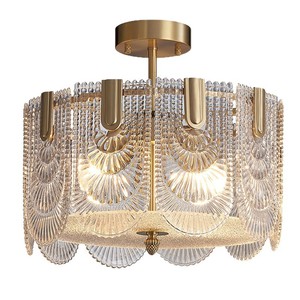 Chandelier Round Gold LED E27 Single Head D600 H230 Light Luxury Modern Study Lamp - Product Image 5