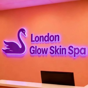 Customizable 3D LED Metal Logo Sign with Backlit Channel <b>Letters</b> for Business Reception & Storefront Aesthetics LED Text Display - Product Image 1