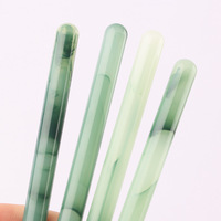 1/8PCS Stylos ronds en nylon vert pour nail art, pour dessin sur ongles, photothérapie et motifs floraux