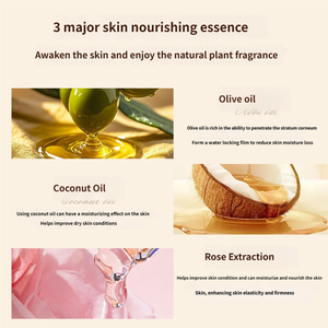 Jabón Perfumado de Larga Duración 248g, Barra de Baño Hidratante para el Cuidado de la Piel con Aceite de Rosa, Coco y Oliva para Lavado de Cara, Cuerpo y Manos OEM - Product Image 5