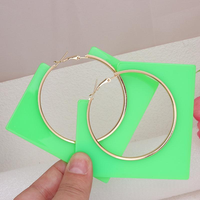 Boucles d'oreilles pendantes grand losange creux style européen-américain, mode exagérée pour femme