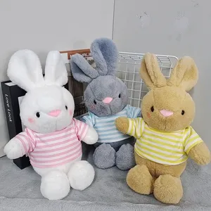 A06934 Children's Day Gift 23CM Striped Rabbit Plush Toys Plush Animal Children's Toys