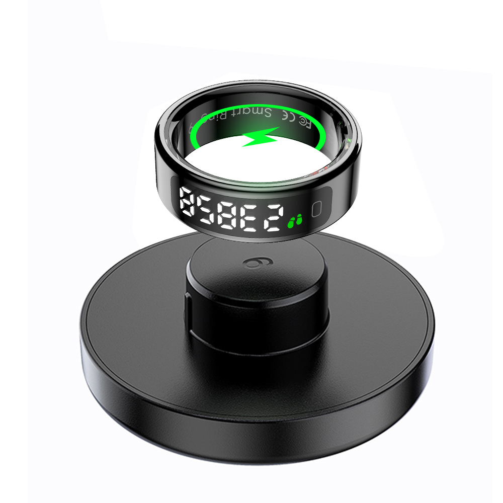 R11 Smart Ring with Display Screen 5ATM Fitness Sleep Tracker Heart Rate Blood Oxygen Steep Count for Men Women Smart Rings