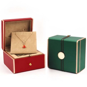 Caja de regalo de joyería de lado de oro doble abierto de moda anillo pendientes colgante collar caja de almacenamiento para joyería - Product Image 1