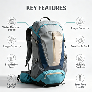 Sac à dos de montagne souple OEM 30L, style tendance, imperméable, léger et respirant, fabriqué par le fabricant - Product Image 3