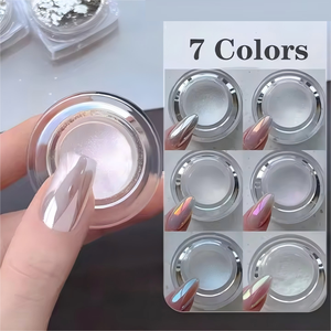 1 pot de <span class=keywords><strong>poudre</strong></span> miroir scintillante effet argent métallique, <span class=keywords><strong>poudre</strong></span> chromée, paillettes, <span class=keywords><strong>poudre</strong></span> acrylique pour ongles effet aurore magique nacré - Product Image 1