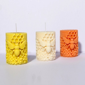 Moule en silicone 3D en forme de pilier pour bougies, moule en silicone nid d'abeille pour bougies DIY, décoration d'intérieur, moule pour bougies parfumées en résine - Product Image 2