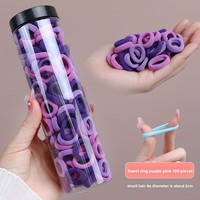 Élastique à cheveux extensible et doux pour enfants, couleur bonbon, en forme de serviette, avec boucle pour le pouce, pour petites filles et bébés filles