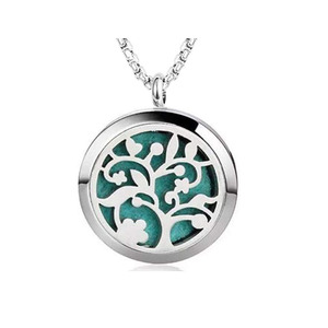 Collar Difusor de Aceites Esenciales de Acero Inoxidable con Árbol de la Vida Dorado, Medallón para Perfume, Colgante de Aromaterapia - Product Image 4