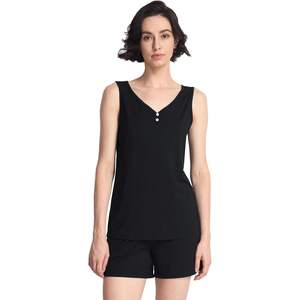 Ensemble de pyjamas personnalisés pour femmes, marque privée, haut à manches courtes et short en bambou, 2 pièces, vêtements de nuit en modal pour l'été - Product Image 1