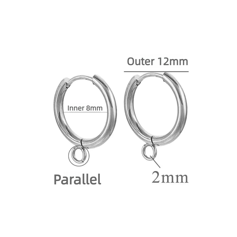 Parallel steel silver- inner 8mm, outer 12mm