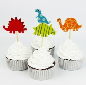 Décorations pour réception-cadeau pour bébé, dessin animé, fournitures de décoration de gâteaux, décorations pour enfants, Toppers de Cupcake et dinosaure, 30/24 pièces - Product Image 1