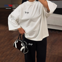 T-shirt Oversize Unisexe en Coton Épais Personnalisable – Coupe Ample Streetwear à Épaules Tombantes – T-shirt Graphique Oversize Vierge