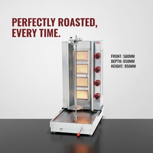 Équipement de cuisine commercial automatique à gaz vertical 4 brûleurs Doner <span class=keywords><strong>Kebab</strong></span> Maker Shawarma Snack <span class=keywords><strong>Machine</strong></span> <span class=keywords><strong>Prix</strong></span> d'usine - Product Image 4