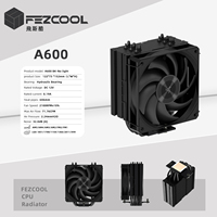 Refroidisseur d'air pour processeur de bureau FEZCOOL A600, 6 caloducs, roulement fluide, contrôle intelligent de la température, ventilateur silencieux, compatible avec tous les modèles