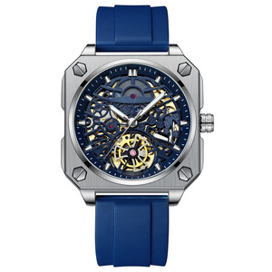 Square Watch Men's Tourbillon Designer Uhren Crystal Transparent Waterproof Montre Homme Iced Out <b>Automatic</b> Mechanical Watch - Product Image 5