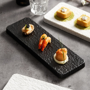 Vajilla Rectangular Japonesa para Sushi, Platos Blancos para Servir Sashimi, Plato de Cerámica Negro para <span class=keywords><strong>Restaurante</strong></span> - Product Image 2