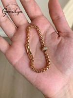 Bracelets tendance unisexes en cuivre et zircon, plaqués or, accessoires de fête brillants, fabrication exquise en Chine