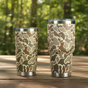 Vente en gros de gobelets isothermes en acier inoxydable camouflage de 20 oz et 30 oz avec logo imprimé en 3D UV complet, tasse personnalisée avec revêtement en poudre pour les voyages, la salle de sport et - Product Image 1