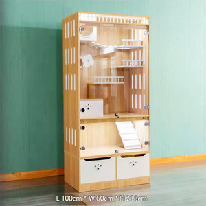 Offres Spéciales Produits pour animaux de compagnie Bois Intérieur Pet Payhouse Grand ménage Chat Maison Villa Intérieur Chat Parc - Product Image 2