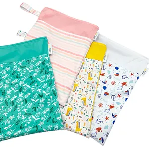 Nuovo lavabile mini bambino di due zip pannolino asciutto bagnato bikini sacchetto impermeabile per il nuoto