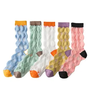 035 özel tasarlanmış ipek çorap anti kanca ipek çorap moda örgü çek kristal çorap