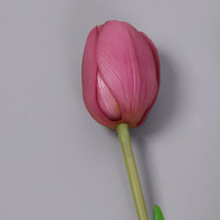 Fleur de tulipe artificielle en PU de qualité supérieure, toucher réel, 5 têtes, durable, décoration d'intérieur pour la remise des diplômes, la fête des pères, Pâques - 9 couleurs, 39-40 cm