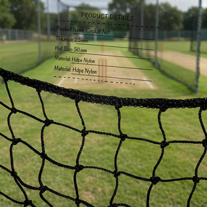 Red de críquet de 2.5mm de grosor con orificios de 50mm, de HDPE y nailon, para práctica deportiva - Product Image 1