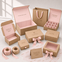 Cajas de Embalaje de Cartón Corrugado Kraft con Marca Personalizada, Cajas de Envío Autoblocantes con Tapa Plegable para Productos
