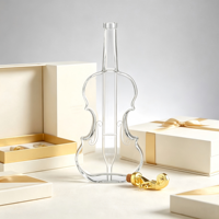 Bouteilles en verre en forme de violon, bouteille à vin en verre transparent, bouteille décorative pour spiritueux, pour la décoration de bar à domicile, collection de cadeaux